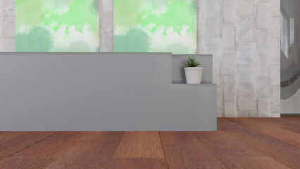 Blank office counter to design
