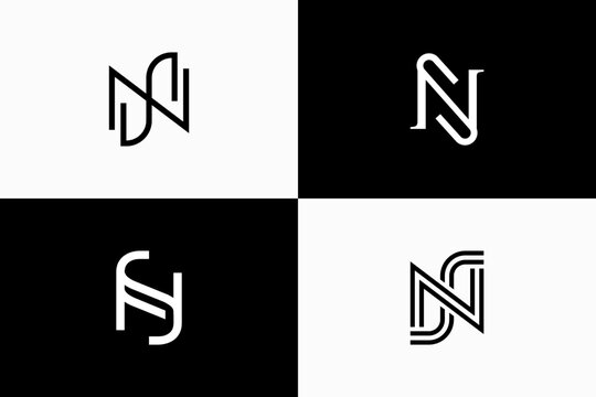 set of letter ns logo vector premium design