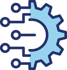 Digital technology gear flat icon