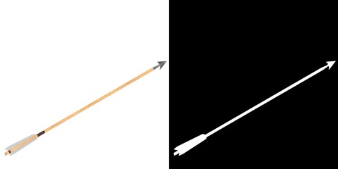 3D rendering illustration of an archery arrow