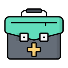 Medical Bag Line Color Icon