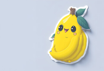 banana cute sticker made with Generative AI