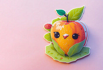 apple cute sticker made with Generative AI
