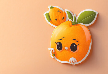 orange cute sticker made with Generative AI