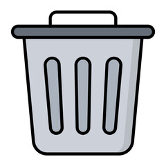 Trash Bin Line Color Icon