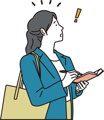 メモした場所を探すビジネスウーマン