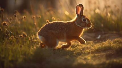 image of a lively bunny hopping through a sunlit meadow: "Whisker and Wonder"
Created using generative AI.