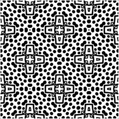 Monochrome pattern. Abstract texture for fabric print, card, table cloth, furniture, banner, cover, invitation, decoration, wrapping.seamless repeating pattern.Black and white color.