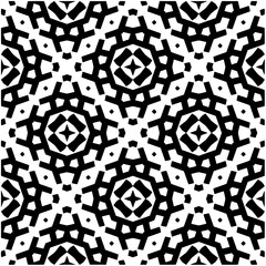 Monochrome pattern. Abstract texture for fabric print, card, table cloth, furniture, banner, cover, invitation, decoration, wrapping.seamless repeating pattern.Black and white color.