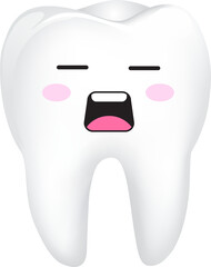 Cute cartoon tooth character. Dental care concept, illustration.