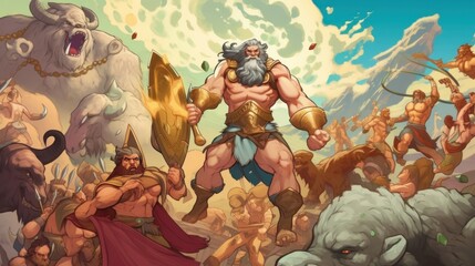 Greek mythology, with powerful gods, epic heroes, and legendary monsters