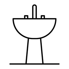 Washbasin Thin Line Icon