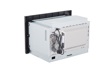 modern microwave back side isolated on white