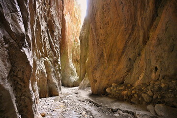 Sunlight rays in Karadakh gorge, Dagestan