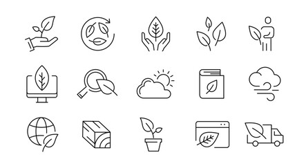 Ecology line icons