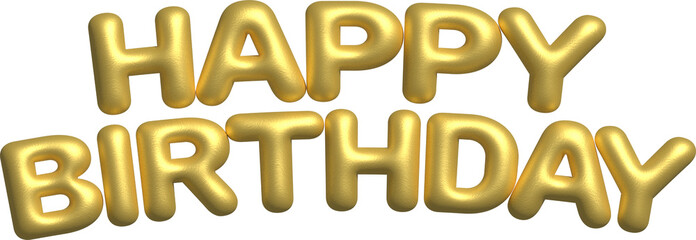 Happy Birthday 3D Golden