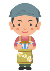 かつ丼屋の店員