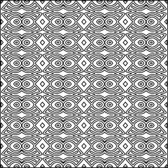 Stylish texture with figures from lines.Abstract geometric black and white pattern for web page, textures, card, poster, fabric, textile. Monochrome graphic repeating design. 