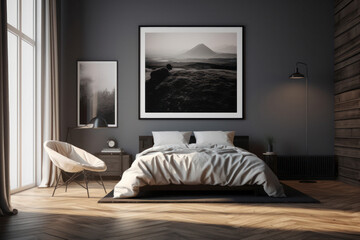 Modern Minimalist Room with Bold Graphic Poster Mockup