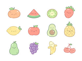 Fruit icon in pastel colours.