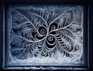 A window with a frost pattern
