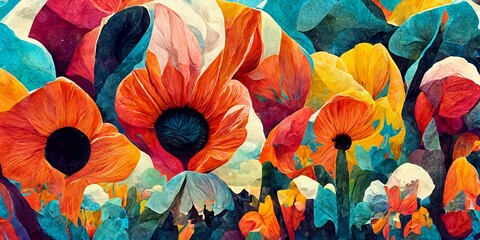 Abstract blooming flowers as a background