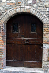 Large wooden doors in Italy