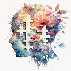 Radiant Earth: A Watercolor Puzzle Piece of Happiness and Beauty