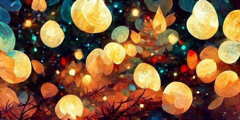 Bright gentle festive lights
