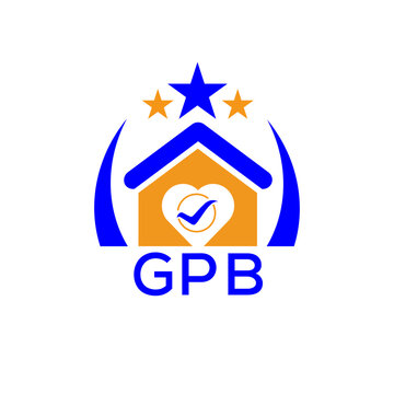 GPB House logo Letter logo and icon. Blue vector image on white background. KJG house Monogram home logo picture design and best business icon. 
