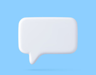 3d Blank white speech bubble pin