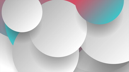 Red, blue and grey circles abstract minimal background