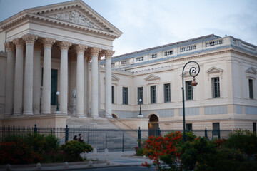 Obraz premium View of a beautiful city in the south of France, background with buildings and urban architecture