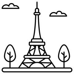 Modern design icon of Eiffel tower 