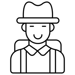 Waiter character, editable vector