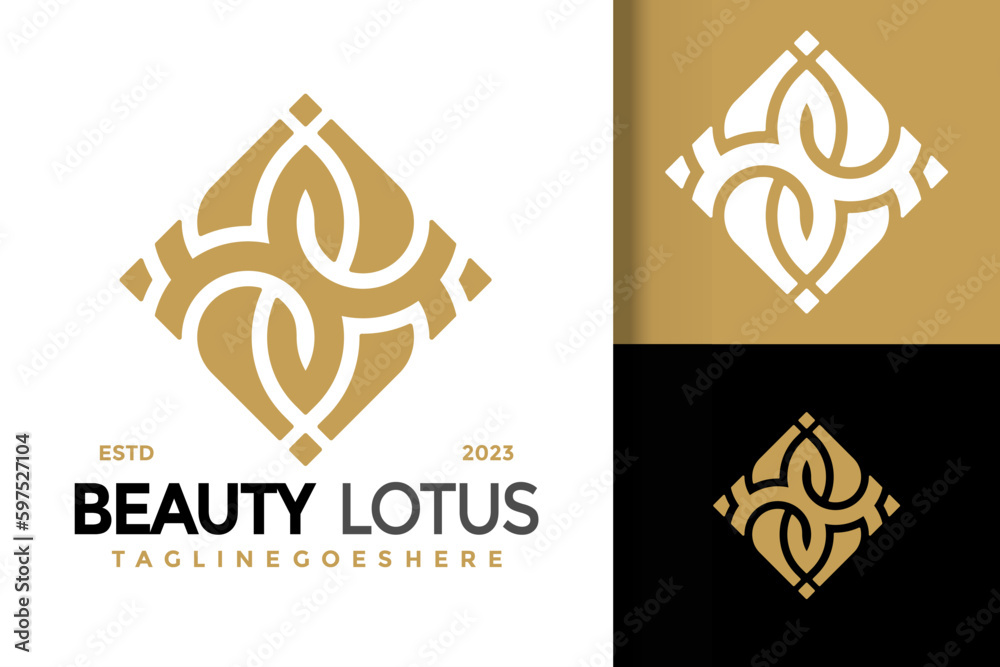 Wall mural letter s lotus ornamental logo vector icon illustration