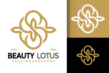 Nature Beauty Lotus Spa Logo vector icon illustration