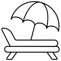 Modern design icon of sunbed 