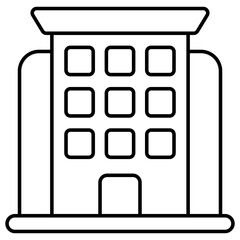 Modern design icon of hotel building