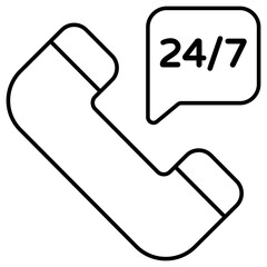 A unique design icon of 24/7hr call service 