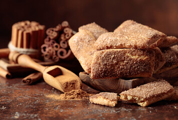 Sweet cinnamon cookies with ingredients.