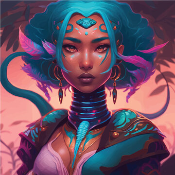 artistic fantasy Cobra character, legend, fairy, cartoon, miracle, comic, magic
