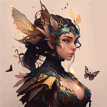 artistic fantasy Butterfly character, legend, fairy, cartoon, miracle, comic, magic
