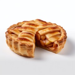 Apple Pie Isolated on White. Generative AI