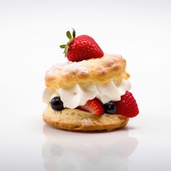 Shortcake Isolated on White. Generative AI