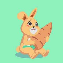 cute rabbit with carrot