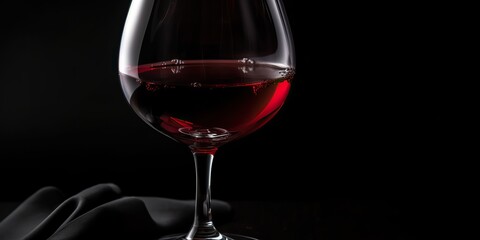 Naklejka na ściany i meble AI Generated. AI generative. Close macro photo mock up of glass wine red. Romantic luxury vibe. Graphic Art