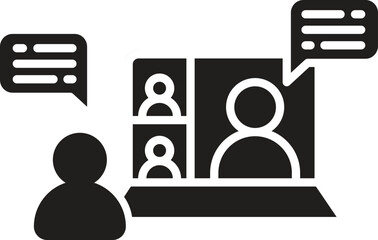 Video conference glyph icon