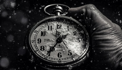 Antique pocket watch, timeless elegance in hand generated by AI