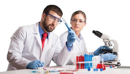 Young biology scientists making test or research in clinical laboratory © BillionPhotos.com